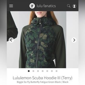 Lulu Scuba Full Zip in Green Butterfly print